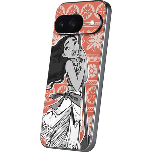 Disney Princess Moana Character Tropical Print Art Google Pixel 9 Skin